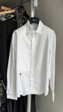 Christian Dior White Collared Tuxedo Bib Shirt - FR40 / 8