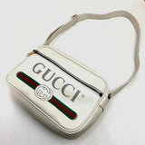 Gucci Shoulder Bag 523589 leather white Logo print Women