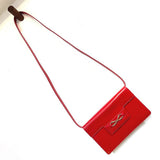 Gucci Shoulder Bag 004-01-0476 leather Red x Gold Metal vintage Old Gucci Women