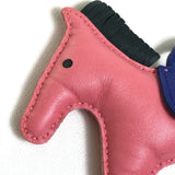 Hermes Bag charm Anyo Miro pink x blue x gray Horse horse Rodeo Charm MM Women