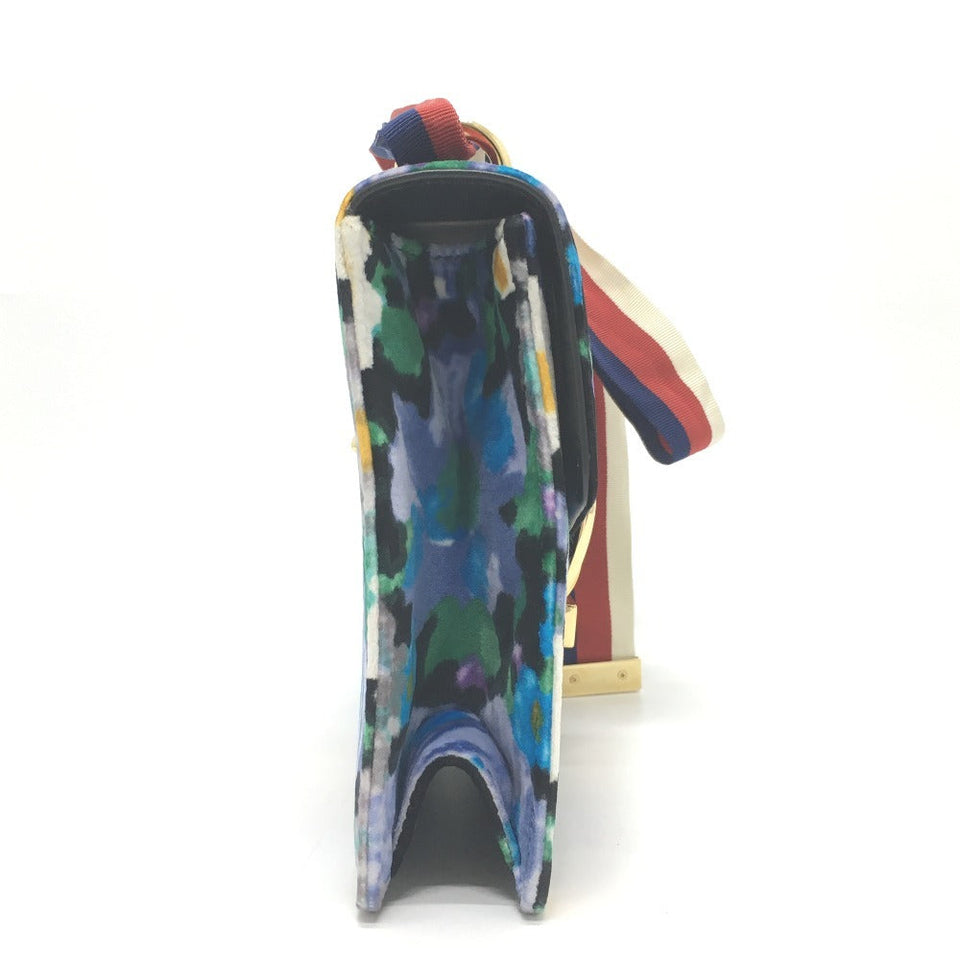 Gucci Shoulder Bag 421882 Velor / leather multicolor Floral Silvi Small Women