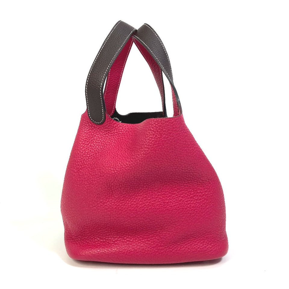 Hermes Handbag Taurillon Clemence Red / brown Picotin Lock 22 MM Kazak Tote Bag