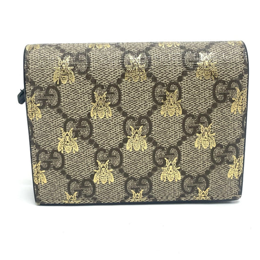Gucci Folded wallet 508057 GG Supreme Canvas beige GG BEE BEE mens