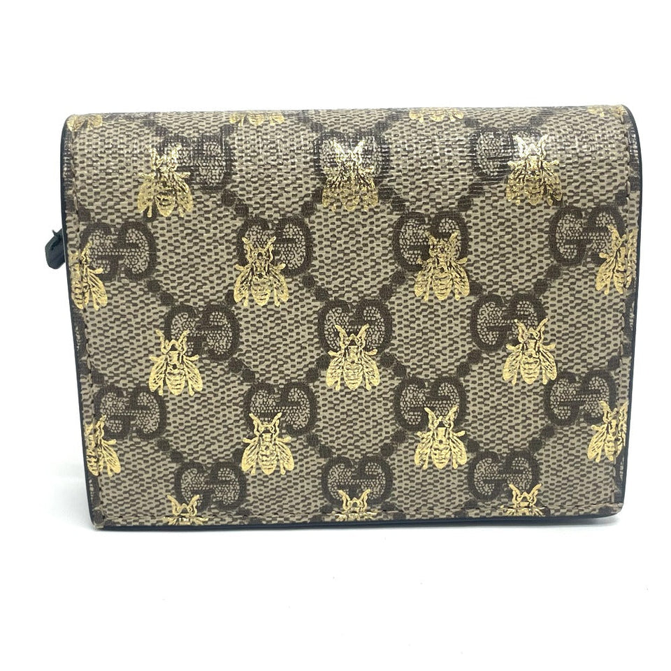 Gucci Folded wallet 508057 GG Supreme Canvas beige GG BEE BEE mens
