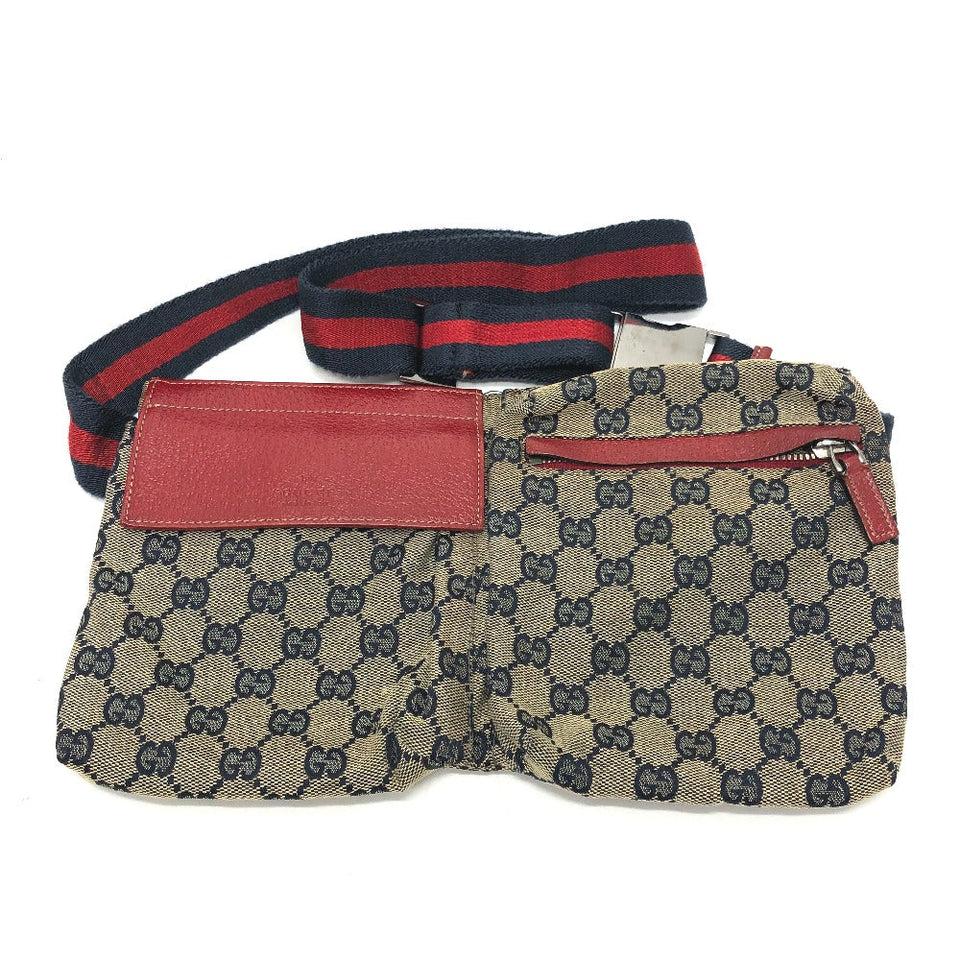 Gucci Waist bag 28566 GG canvas / leather Red GG/logo Sling bag mens