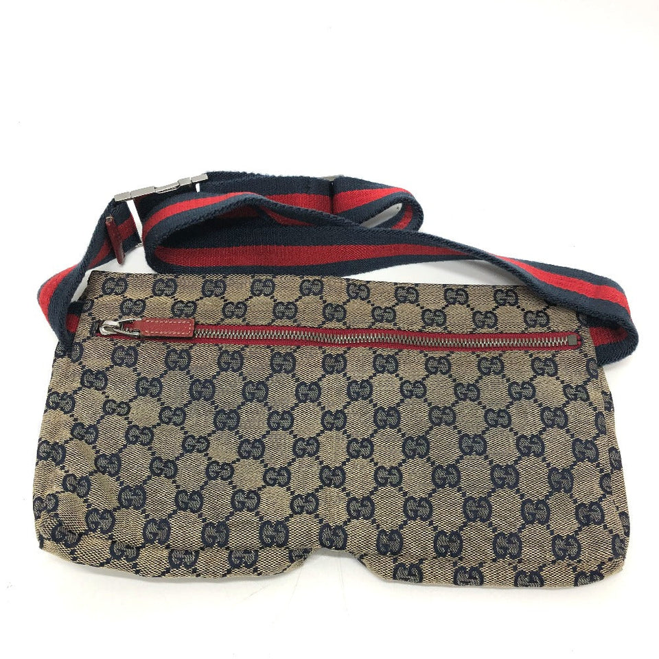 Gucci Waist bag 28566 GG canvas / leather Red GG/logo Sling bag mens