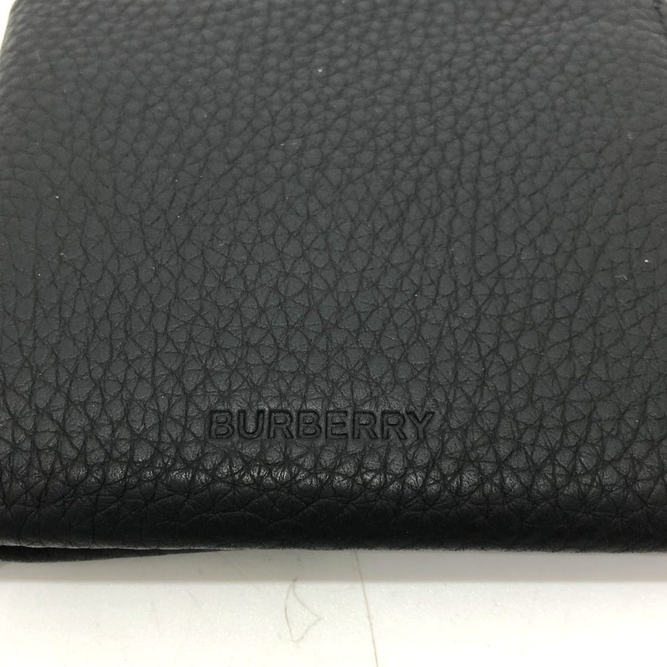 Burberry Folded wallet 8043377 leather black logo Wallet mens