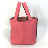 Hermes Handbag Taurillon Clemence pink Pico Tan Lock Ekra PM Women