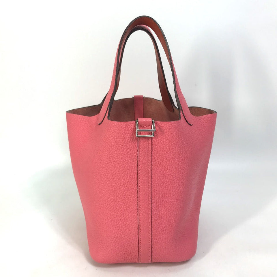 Hermes Handbag Taurillon Clemence pink Pico Tan Lock Ekra PM Women