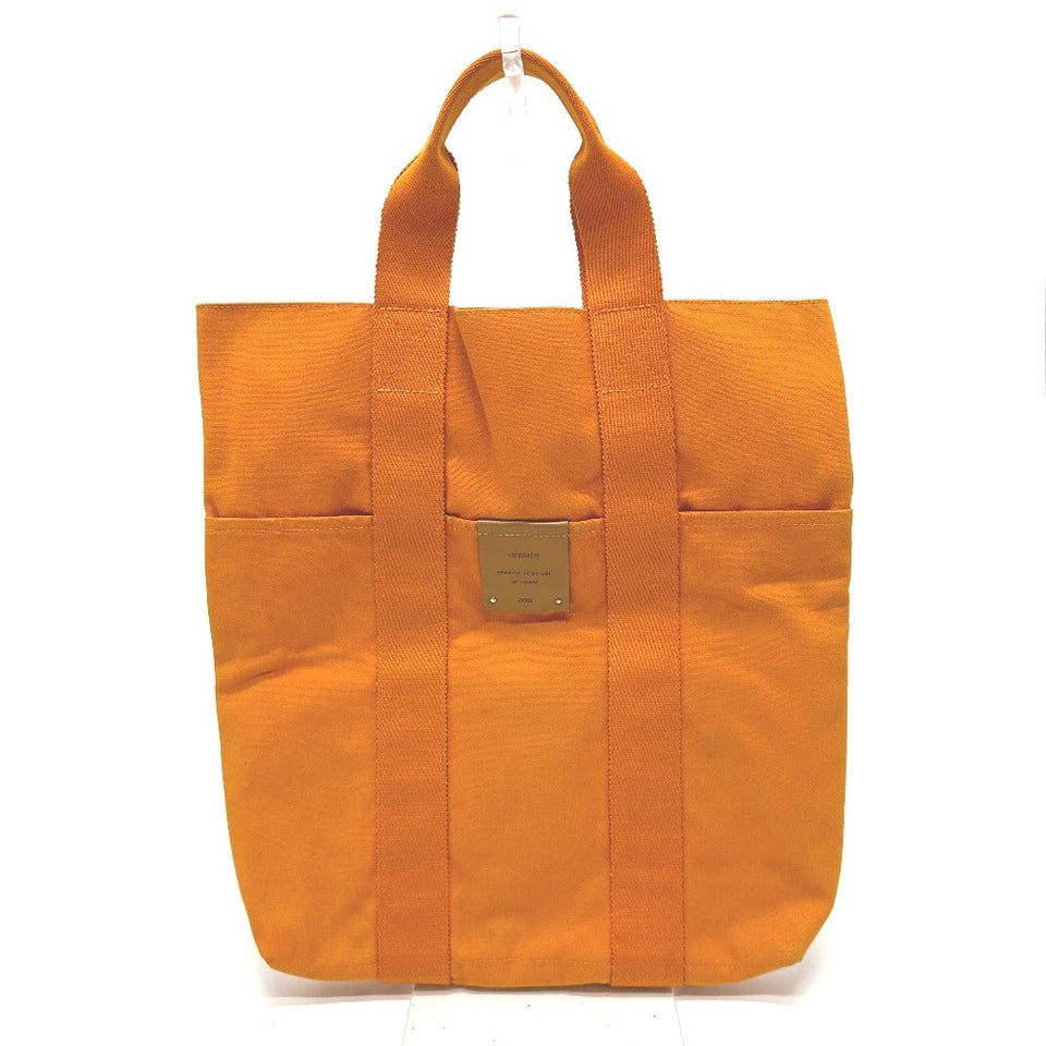 Hermes Tote Bag canvas Orange Fool Toe Kabas Women
