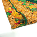 Hermes Tote Bag canvas Orange Parakeet bird pattern Women