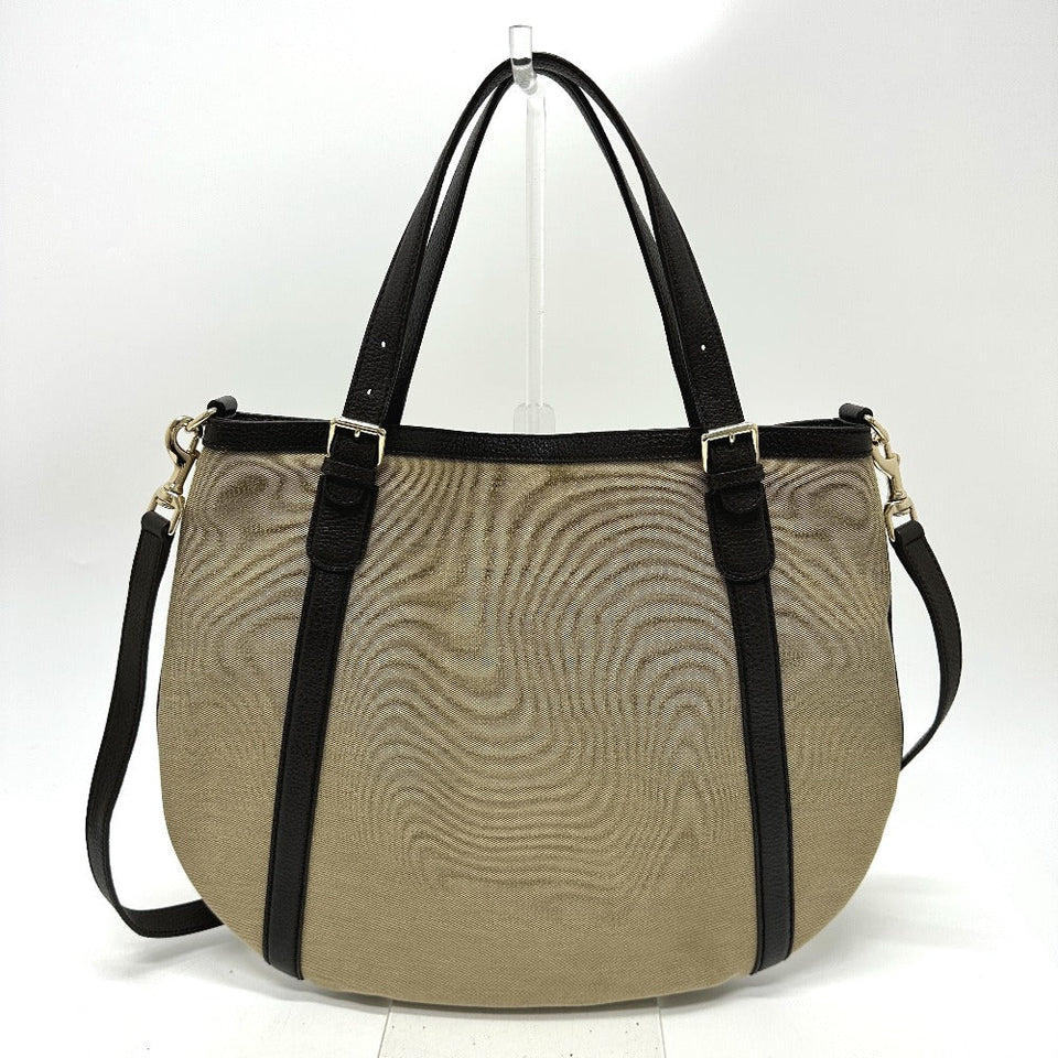Gucci Tote Bag 290832 Canvas / leather beige GG logo Women