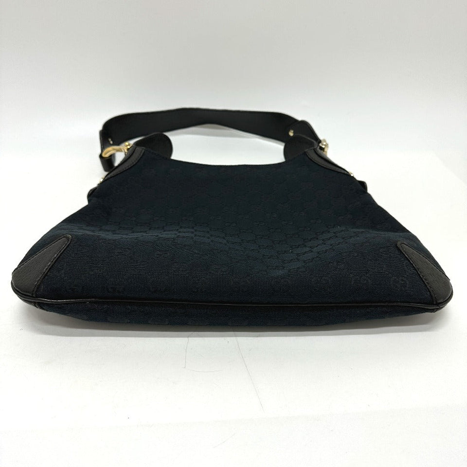 Gucci Handbag 145826 GG canvas / leather black GG Horsebit Women