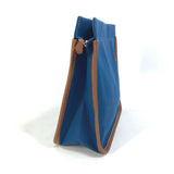 Hermes Clutch bag Canvas / leather Navy Embroidery logo Camille mens