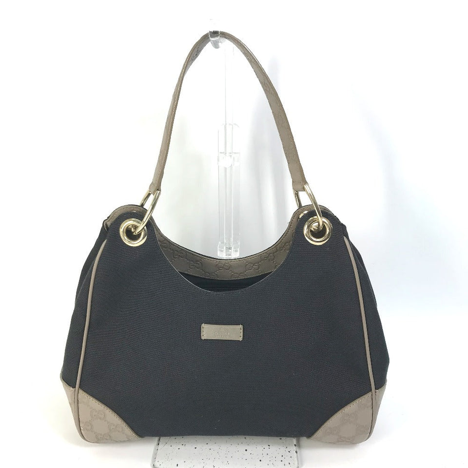 Gucci Shoulder Bag 257265 Canvas / leather Dark Navy type GG Guccisima logo Women