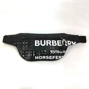 Burberry Sling bag 8028160 enamel enamel leather black logo BRUMMELL horse ferry HOSEFEY mens