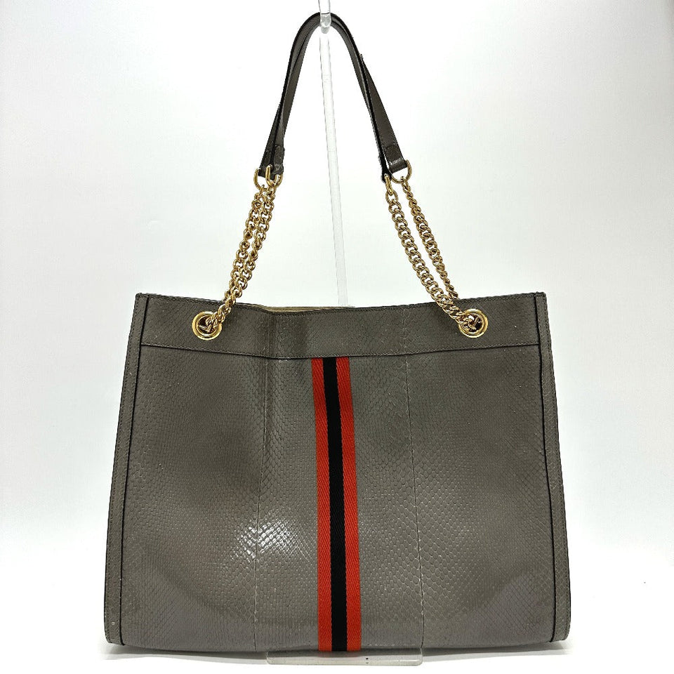 Gucci Tote Bag 537219 leather gray Sherry line raja tiger head Women