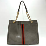 Gucci Tote Bag 537219 leather gray Sherry line raja tiger head Women