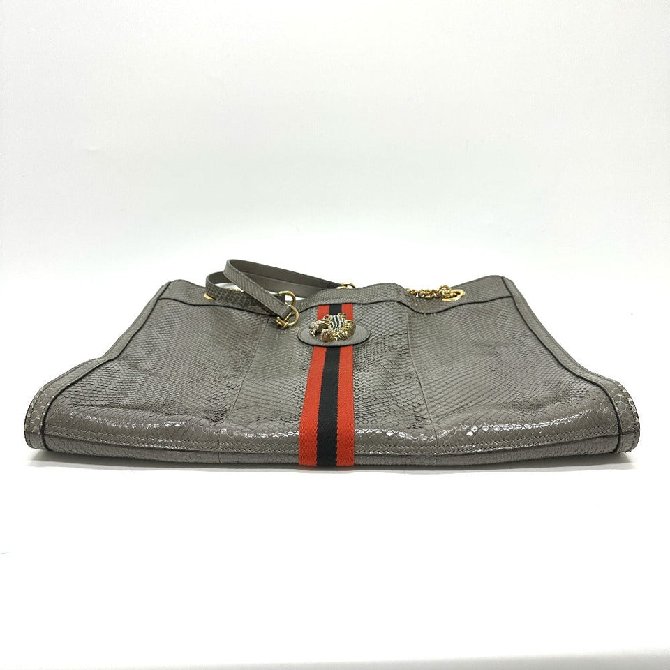 Gucci Tote Bag 537219 leather gray Sherry line raja tiger head Women