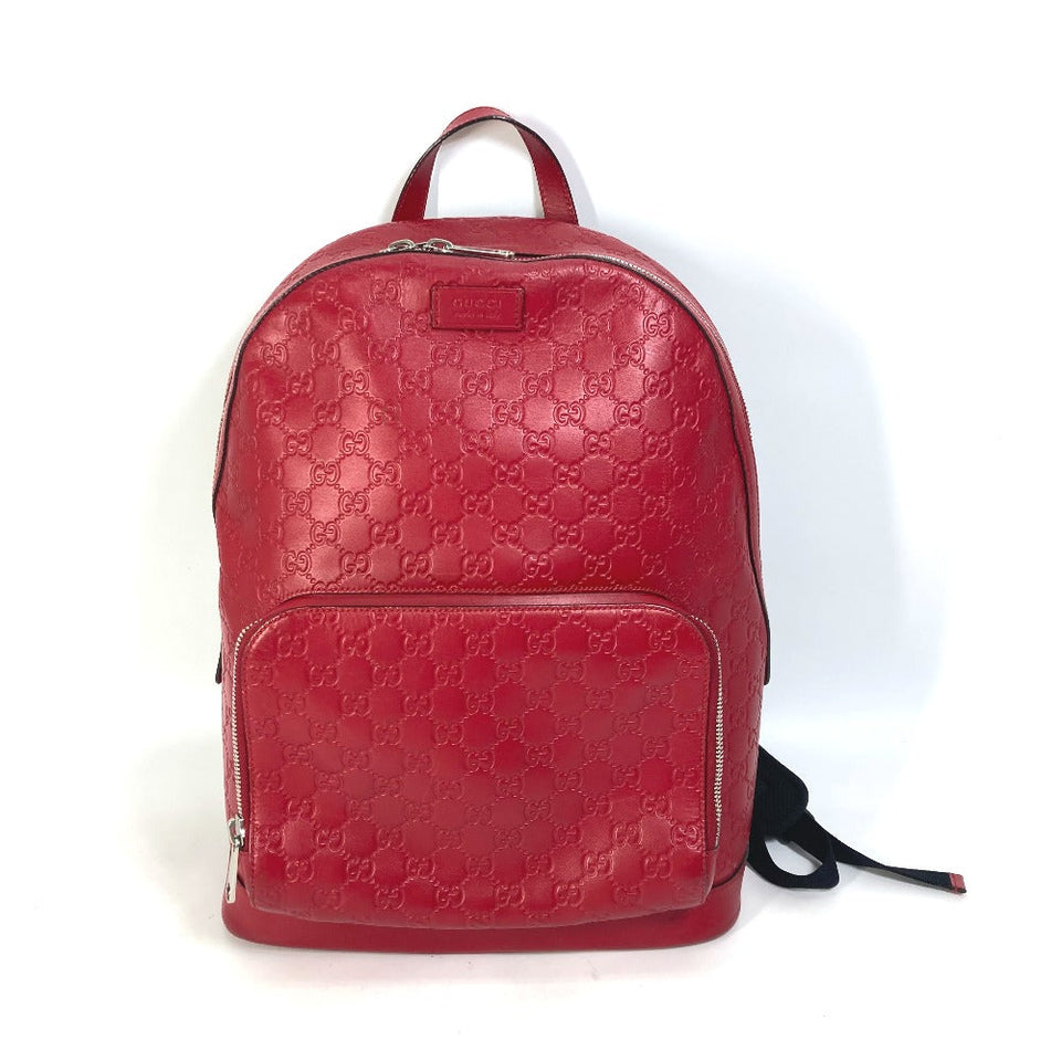 Gucci Backpack 406370 Sima leather Red Guccisima GG Women(Unisex)