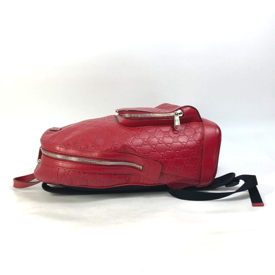 Gucci Backpack 406370 Sima leather Red Guccisima GG Women(Unisex)