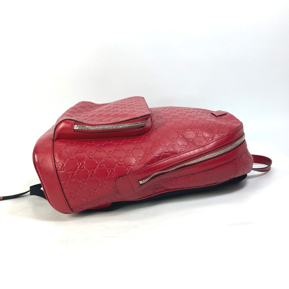 Gucci Backpack 406370 Sima leather Red Guccisima GG Women(Unisex)