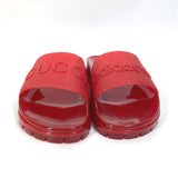 Gucci Sandals 721229 rubber Red logo shoes clear slide Women 9