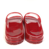 Gucci Sandals 721229 rubber Red logo shoes clear slide Women 9