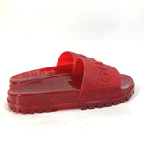 Gucci Sandals 721229 rubber Red logo shoes clear slide Women 9