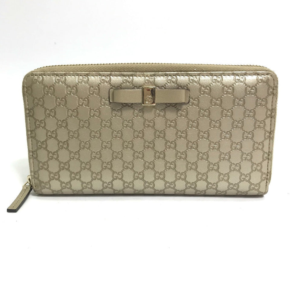 Gucci Long Wallet Purse 388680 Sima leather gold Guccisima Zip Around mens