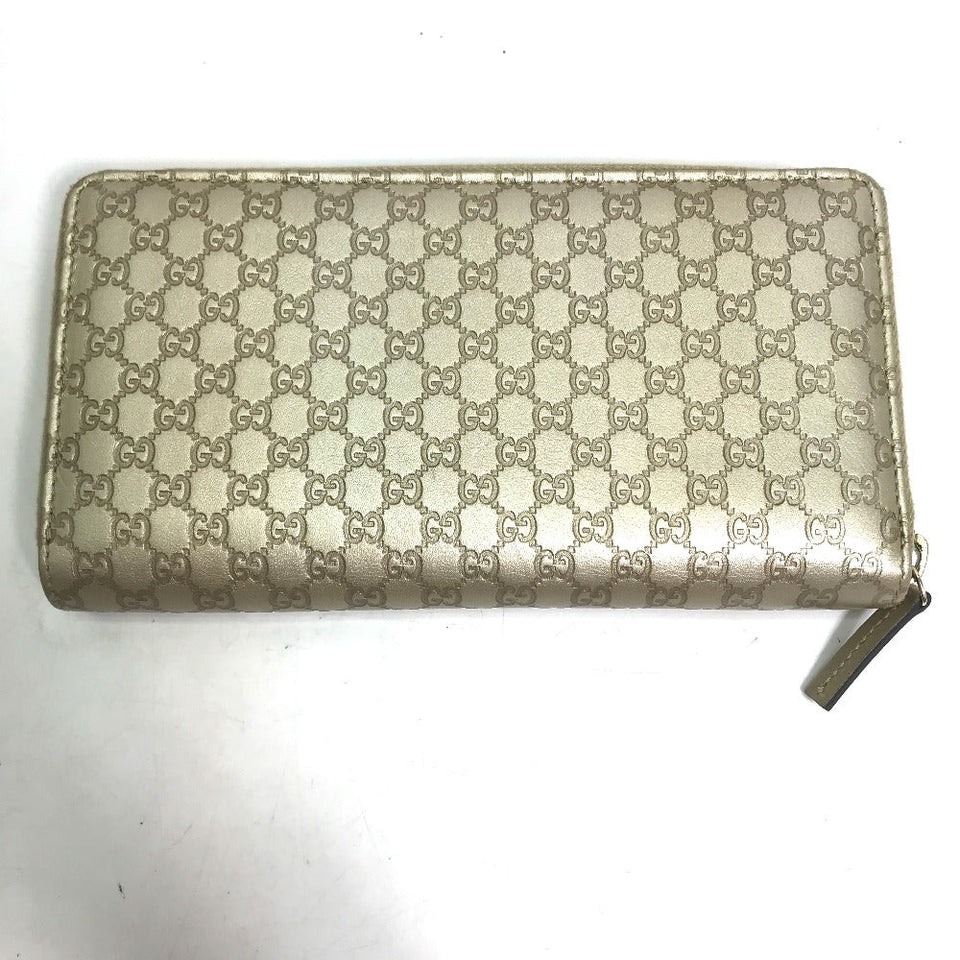 Gucci Long Wallet Purse 388680 Sima leather gold Guccisima Zip Around mens