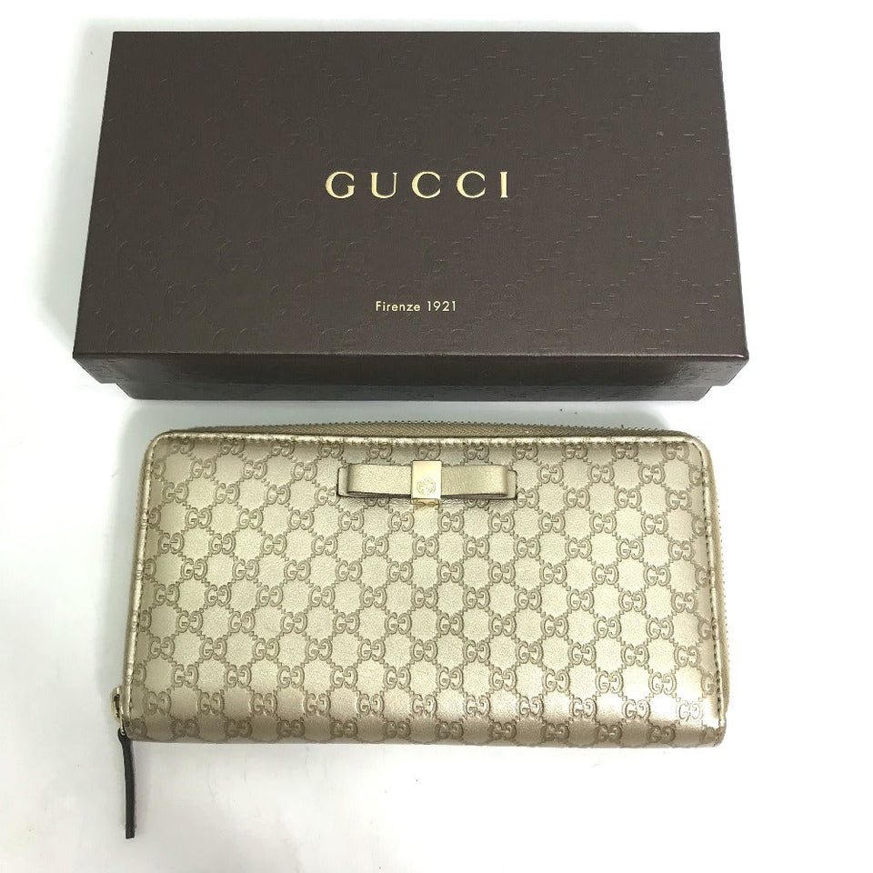 Gucci Long Wallet Purse 388680 Sima leather gold Guccisima Zip Around mens