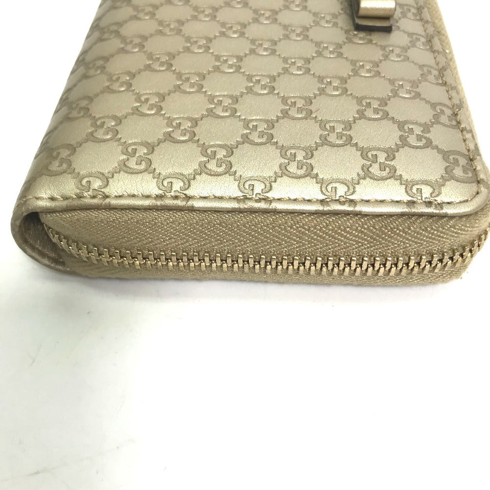 Gucci Long Wallet Purse 388680 Sima leather gold Guccisima Zip Around mens
