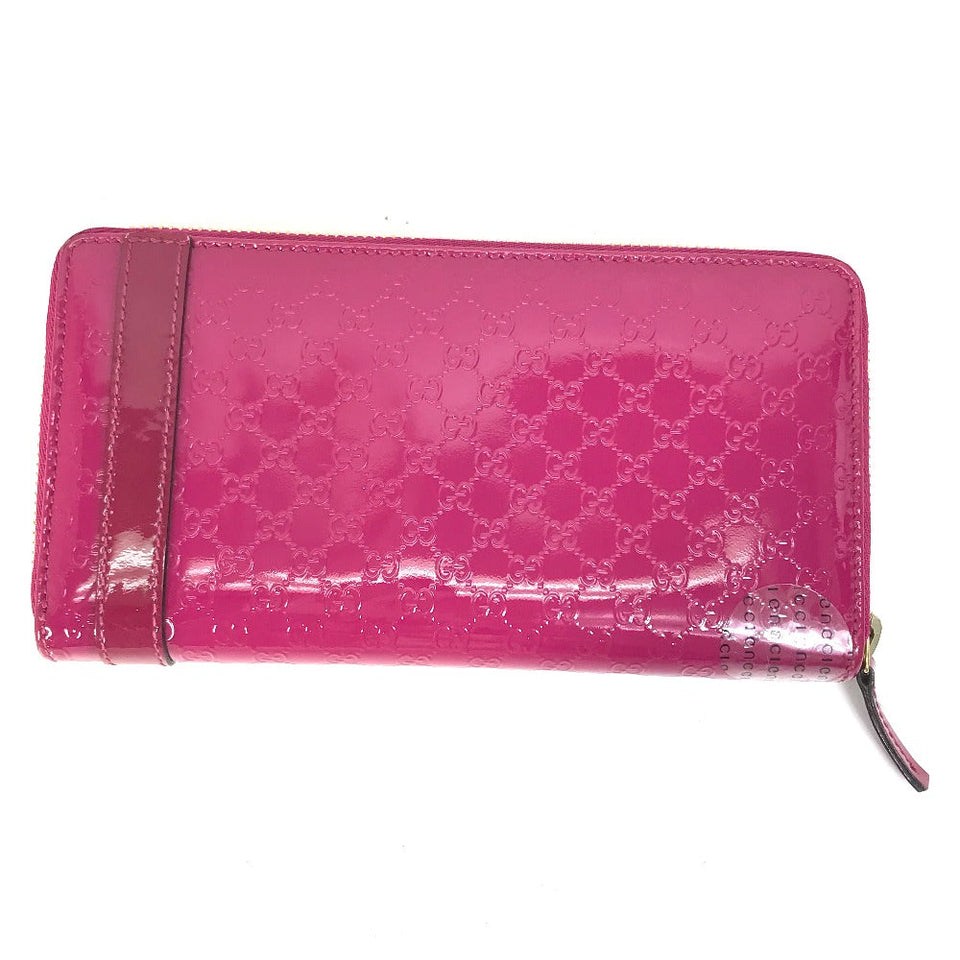 Gucci Long Wallet Purse 309758 enamel pink Abbey GG pattern Guccisima Women