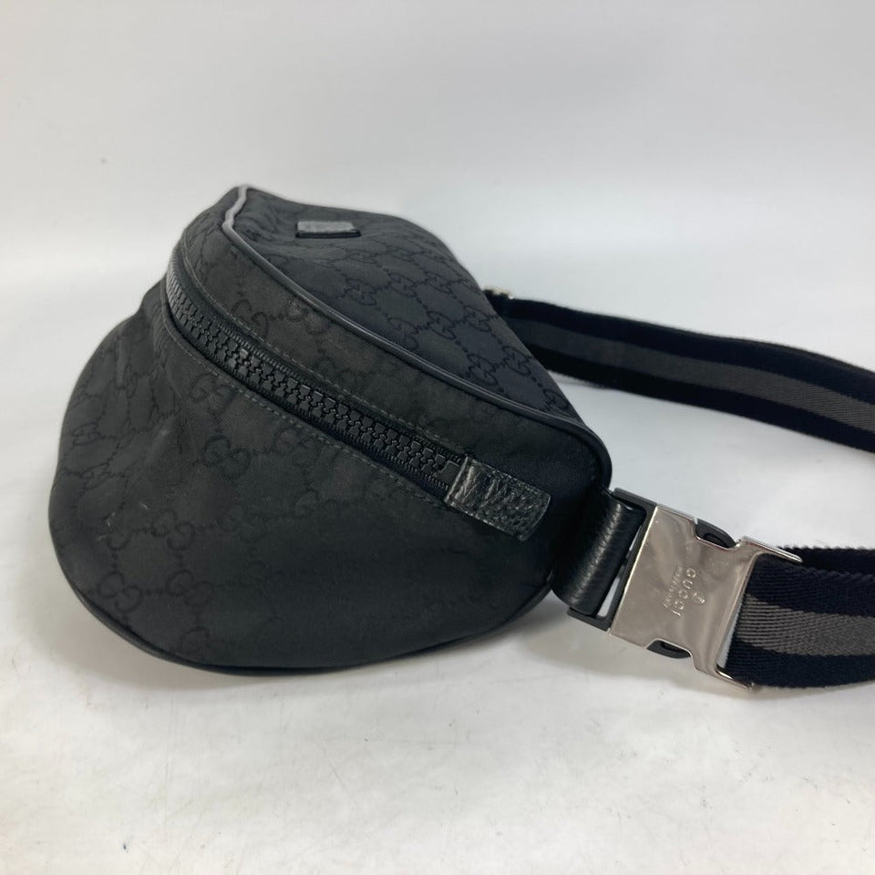 Gucci Waist bag 509643 Nylon black GG belt bag Sling bag mens