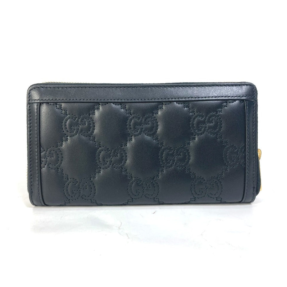 Gucci Long Wallet Purse 723784 leather black Long wallet GG Matelasse Zip Around Wallet mens