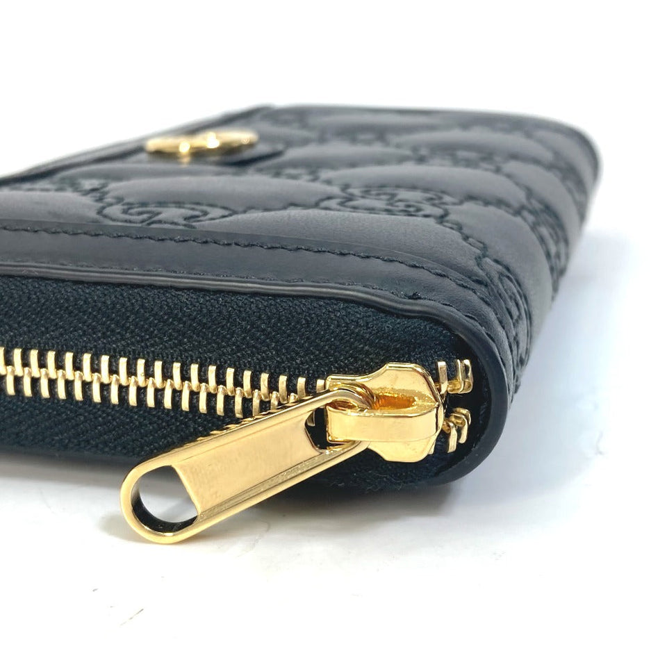 Gucci Long Wallet Purse 723784 leather black Long wallet GG Matelasse Zip Around Wallet mens