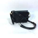Burberry Shoulder Bag leather black logo Fastener design Women