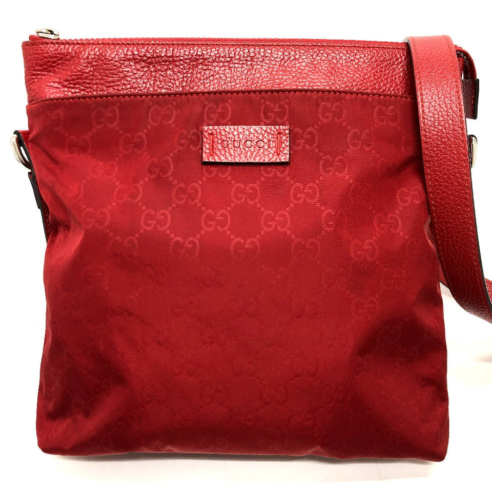 Gucci Shoulder Bag 510342 Nylon / leather Red GG Women