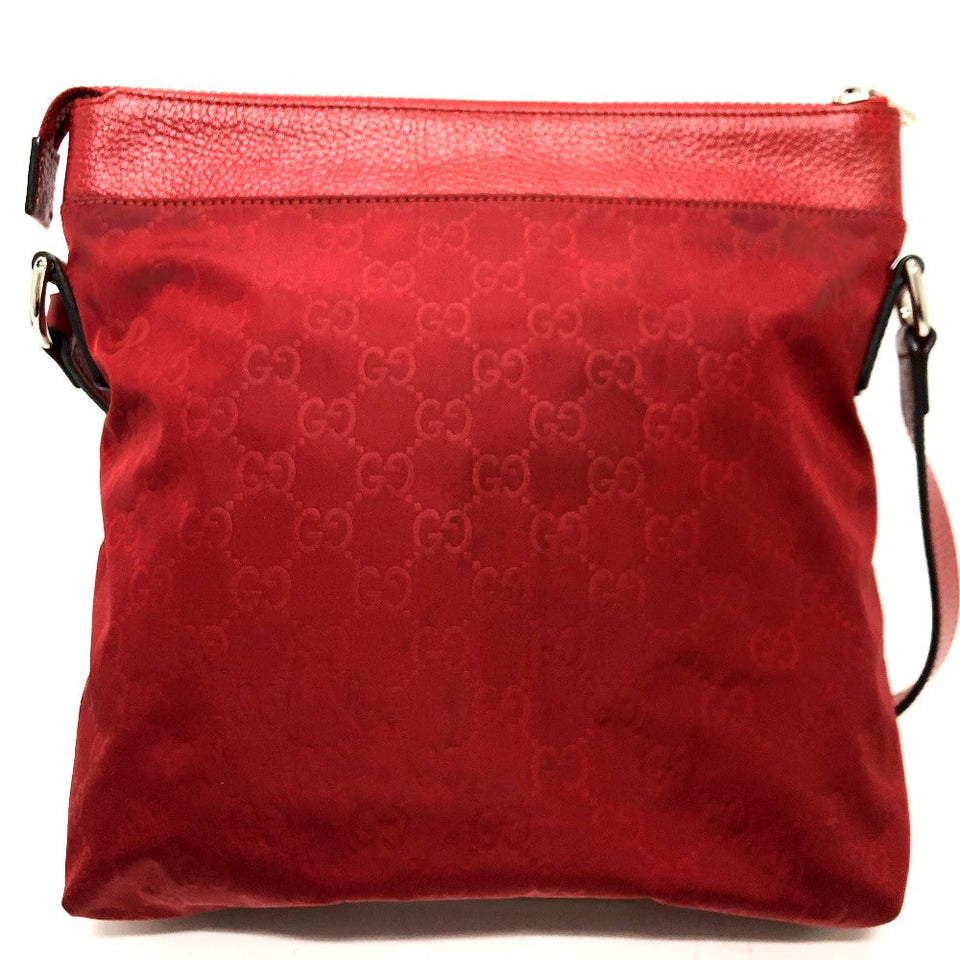 Gucci Shoulder Bag 510342 Nylon / leather Red GG Women