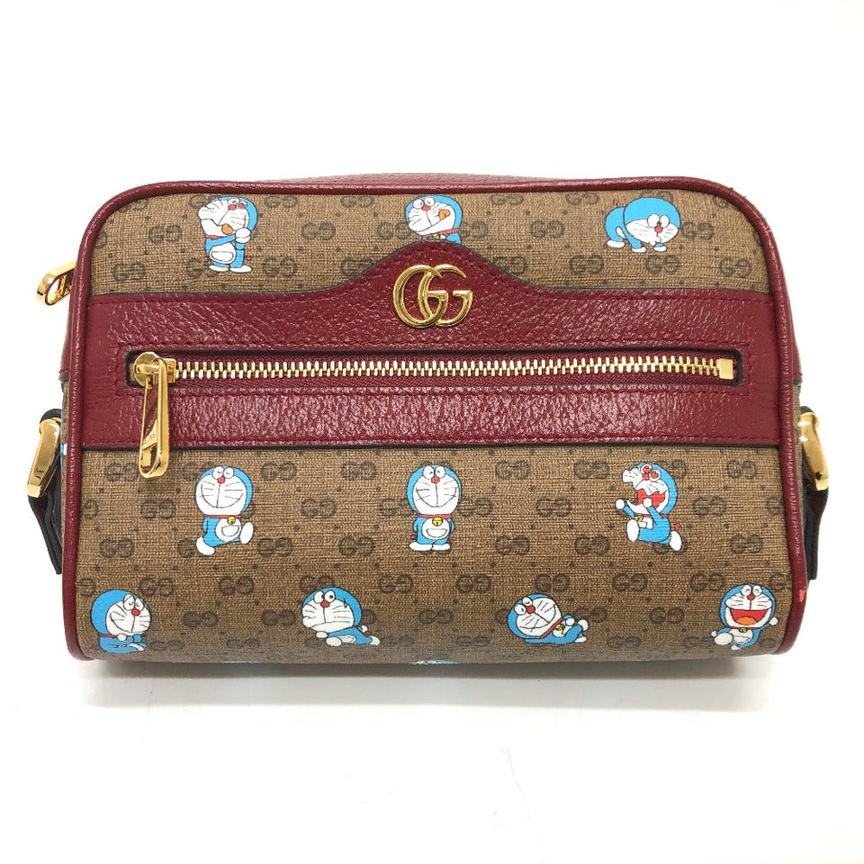 Gucci Shoulder Bag 647784 GG Supreme Canvas Brown GG Supreme Doraemon x Gucci Women