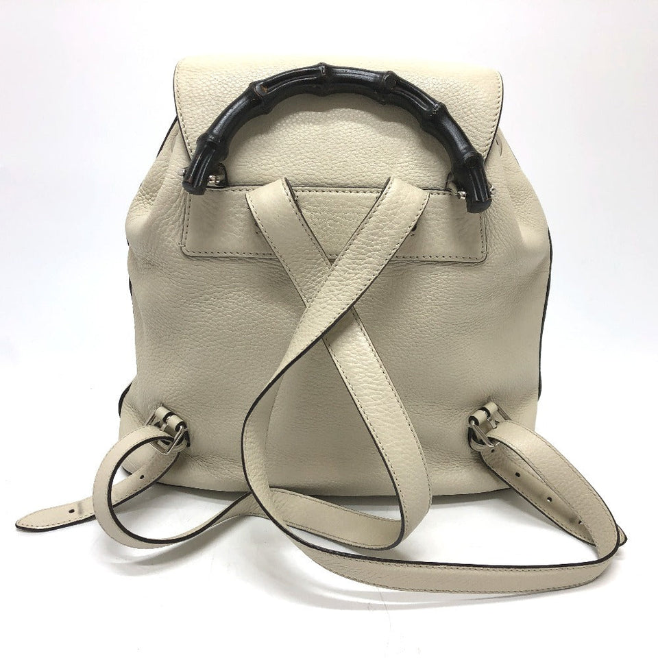 Gucci Backpack 370833 leather White type Bamboo Backpack Women