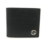 Gucci Folded wallet 610466 leather black Interlocking G mens