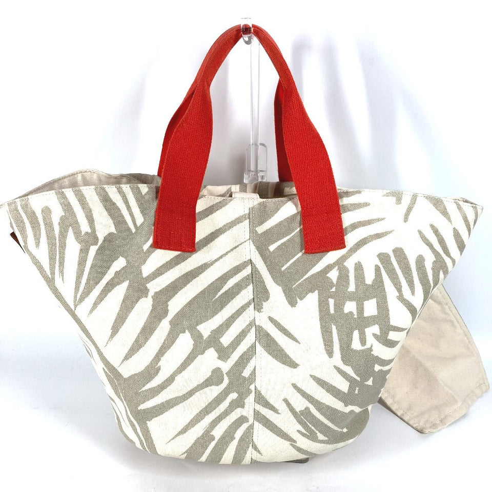 Hermes Shoulder Bag canvas beige With porch Pannier Platge