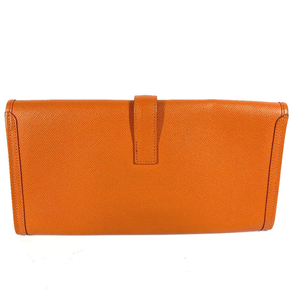 Hermes Clutch bag Epsom Orange Bag H logo Jige Elan 29