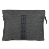 Hermes Pouch canvas gray Her Line Pouch MM unisex(Unisex)