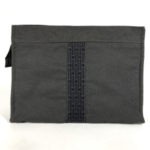Hermes Pouch canvas gray Her Line Pouch MM unisex(Unisex)