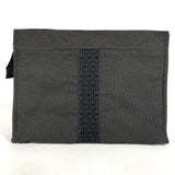 Hermes Pouch canvas gray Her Line Pouch MM unisex(Unisex)