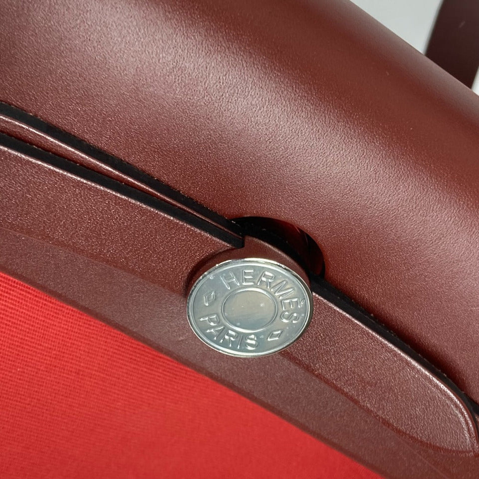 Hermes Shoulder Bag Toile H, Vash Hunter Red With porch Herbag Zip PM Women