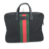 Gucci Tote Bag 630922 Leather / canvas black Sherry line Business bag Women